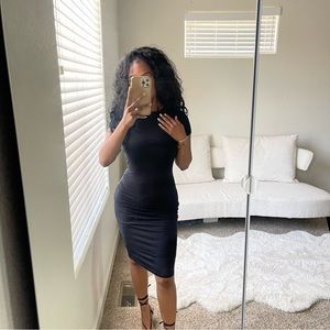 NWT Black bodycon midi dress size XS